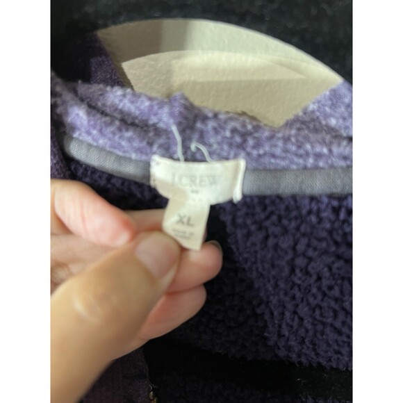 J.Crew Sherpa Lined Zip Hoodied Full Zip Sweatshirt Womens XL  Purple - Picture 5 of 11